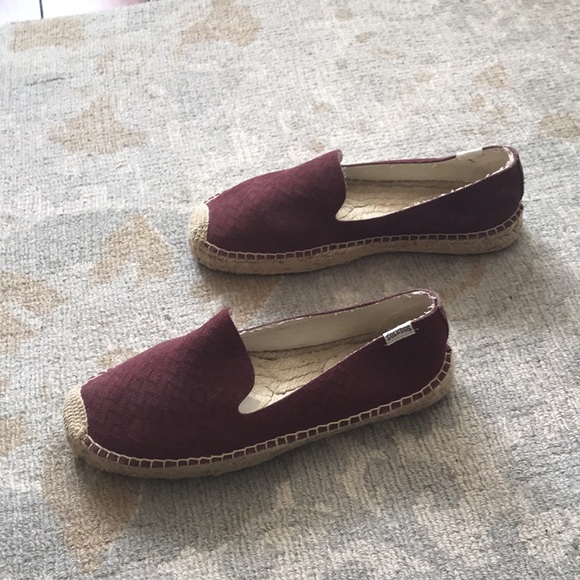 Soludos Wine Burgundy Espadrilles Flats Smoking Slipper - Picture 5 of 14
